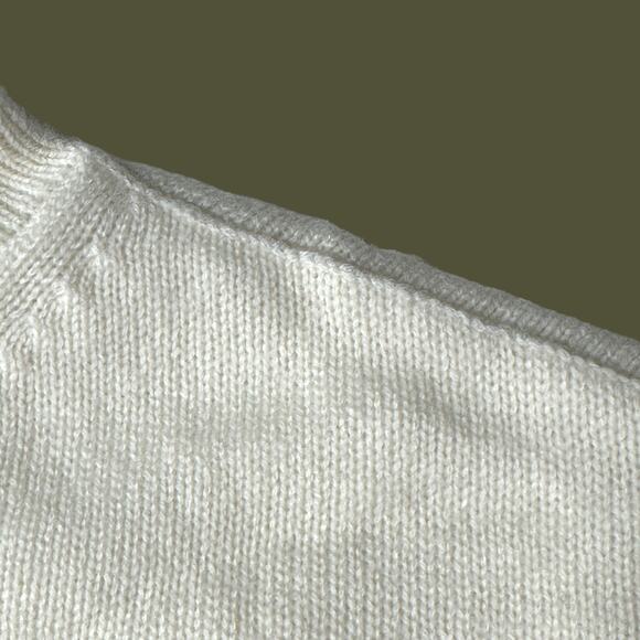 Sandrine Rose Wool Cashmere Blend Turtleneck Sweater Snow Women Medium NWT Braid - Picture 9 of 11